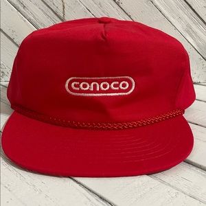 Vintage Conoco hat trucker hat red white